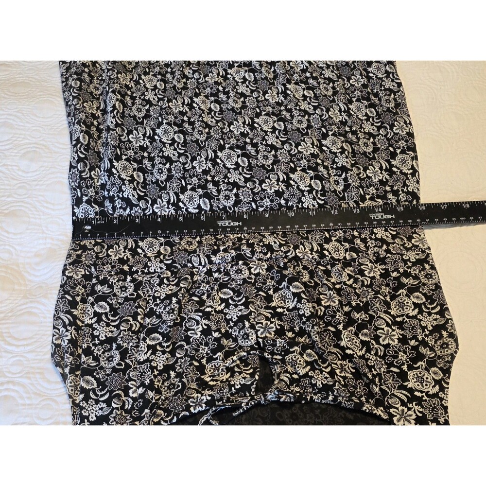 Loft Petites Summer Dress 8 Petite Black And White Floral Print Keyhole Neck 8P - Picture 4 of 6